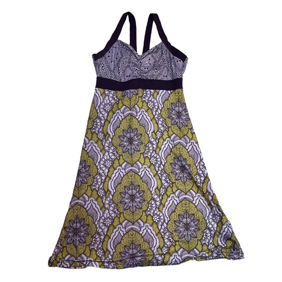 PrAna‎ Amaya Dress Size Small Purple Geen India Floral Empire Waist - Picture 1 of 6